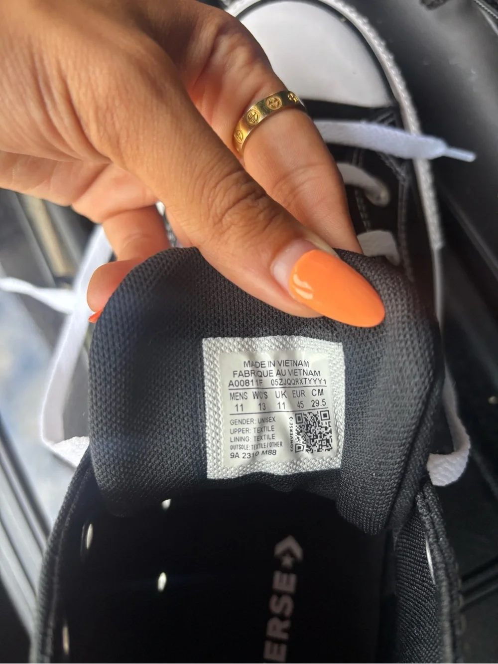 Converse Black and White High Top Sneakers - Picture 3 of 4